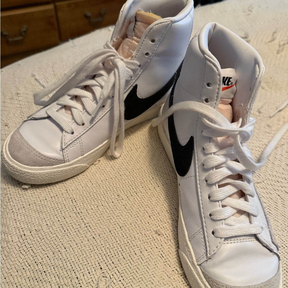 Nike Blazers White and Black High-Top Sneakers